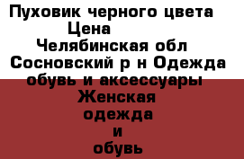 Пуховик черного цвета. › Цена ­ 1 000 - Челябинская обл., Сосновский р-н Одежда, обувь и аксессуары » Женская одежда и обувь   . Челябинская обл.